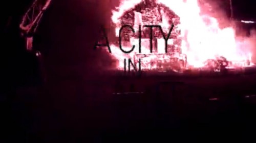 a city in flames