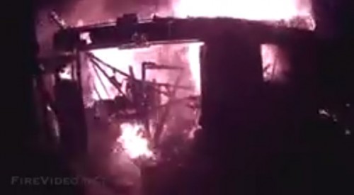 garage fire with power lines down helmet camera on fire critic