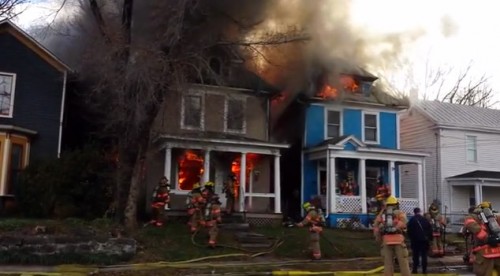 house fire in Roanoke